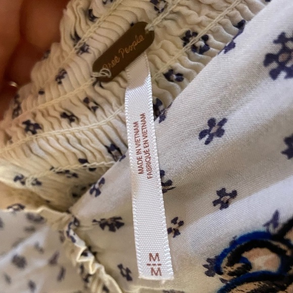 Free people Daria dress mini floral beige sleeveless casual Medium - Picture 10 of 13